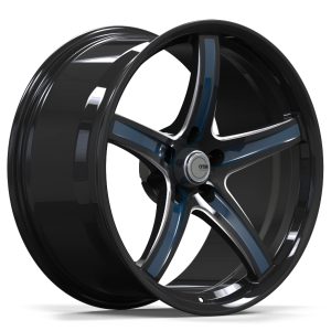 F25 – GLOSS BLACK MILLED WITH BLUE INLAY